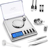 Smart Weigh GEM20 20g x 0.001g Milligram Scale with Accessories | 20 g capacity with USB-C power cable, weighing spoon, and two tweezers