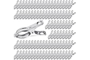 MEKUEEEX 140 Pieces Stainless Steel Garden Clip with Strong Grip Heavy Duty Greenhouse Clips Anti-wind Garden Shed Film Shading Net Rod Clamps for Shade Cloth Plant Cover on Garden Hoops