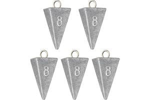 BLUEWING Pyramid Sinkers Lead Fishing Weights 1oz,2oz,3oz,5oz,8oz,10oz,12oz,16oz,32oz for Saltwater