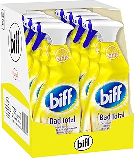 Biff Bad Total Zitrus Badreiniger (für alle Oberflächen) 8er Pack (8 x 750 ml Sprühflasche)