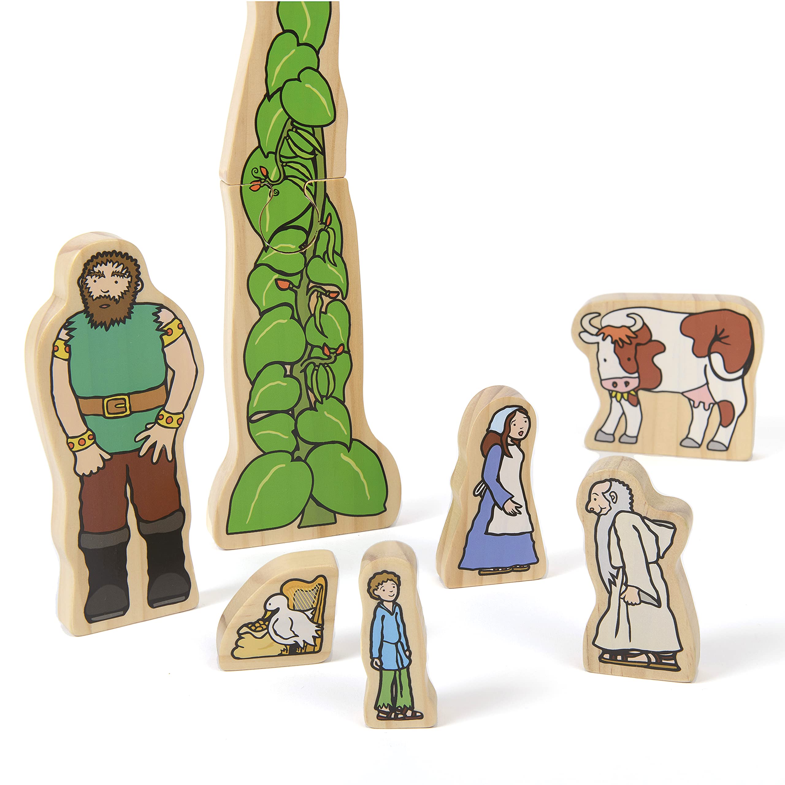 Yellow Door Jack and the Beanstalk Character Set | Storytelling | Traditional Tales | Story Book Play Characters | Early Educational Toy for Kids Age 2 3 4 5 | Wooden Toys | Literacy | Bookish Play
