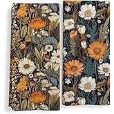 Qeheb Vintage Boho Floral Kitchen Towels Set of 2, Farmhouse Rustic Wildflower Decorative Dish Tea Towels, Cottagecore Floral Botanical Hand Towels for Bathroom Decor, 16X24In