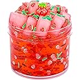 Red Jelly Cube Crunchy Slime, Soft Non-Stick Clear Crystal Slime, Stress Relief Toy for Girls and Boys, for Kids Party Favors Gifts Ideas, Birthday Gifts