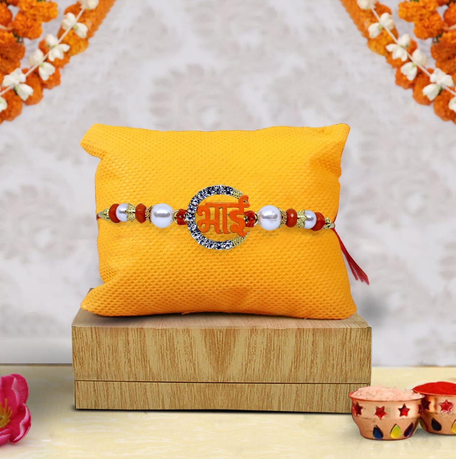 tiedribbons&reg; rakhi for brother with roli chawal pack (ganesh rakhi)