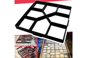 Anothera 15.7"x15.7"x1.57" Walk Maker Reusable Concrete Path Maker Molds Stepping Stone Paver Lawn Patio Yard Garden DIY Walkway Pavement Paving Moulds (Square)