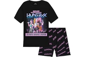 KPop Demon Hunters Officially Licensed 2-Pc Pajamas Set Girls, 5–14 Yrs, Soft PJs Lounge Set T Shirt Shorts, Gifts for Girls