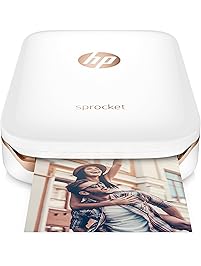 HP Sprocket Portable Photo Printer, X7N07A, Print Social Media Photos on 2x3 Sticky-Backed Paper - White