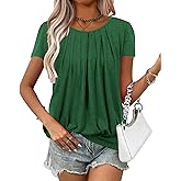VahRuta Women's Short Sleeve Tunic Tops Scoop Neck Banded Bottom Summer T Shirt for Leggings