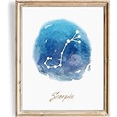 Watercolor Constellation - Scorpio - Art Print - Unframed - 8x10 | Elegant and Ethereal Art Prints | Celestial Zodiac Wall Art for Astrology Enthusiasts | Perfect for Bedrooms, Home or Offices