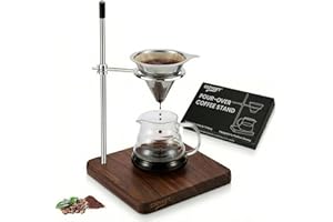 COZYGIFT Pour Over Coffee Stand with North American Walnut Base & 360° Adjustable Coffee Filter Holder - Coffee Dripper Stati