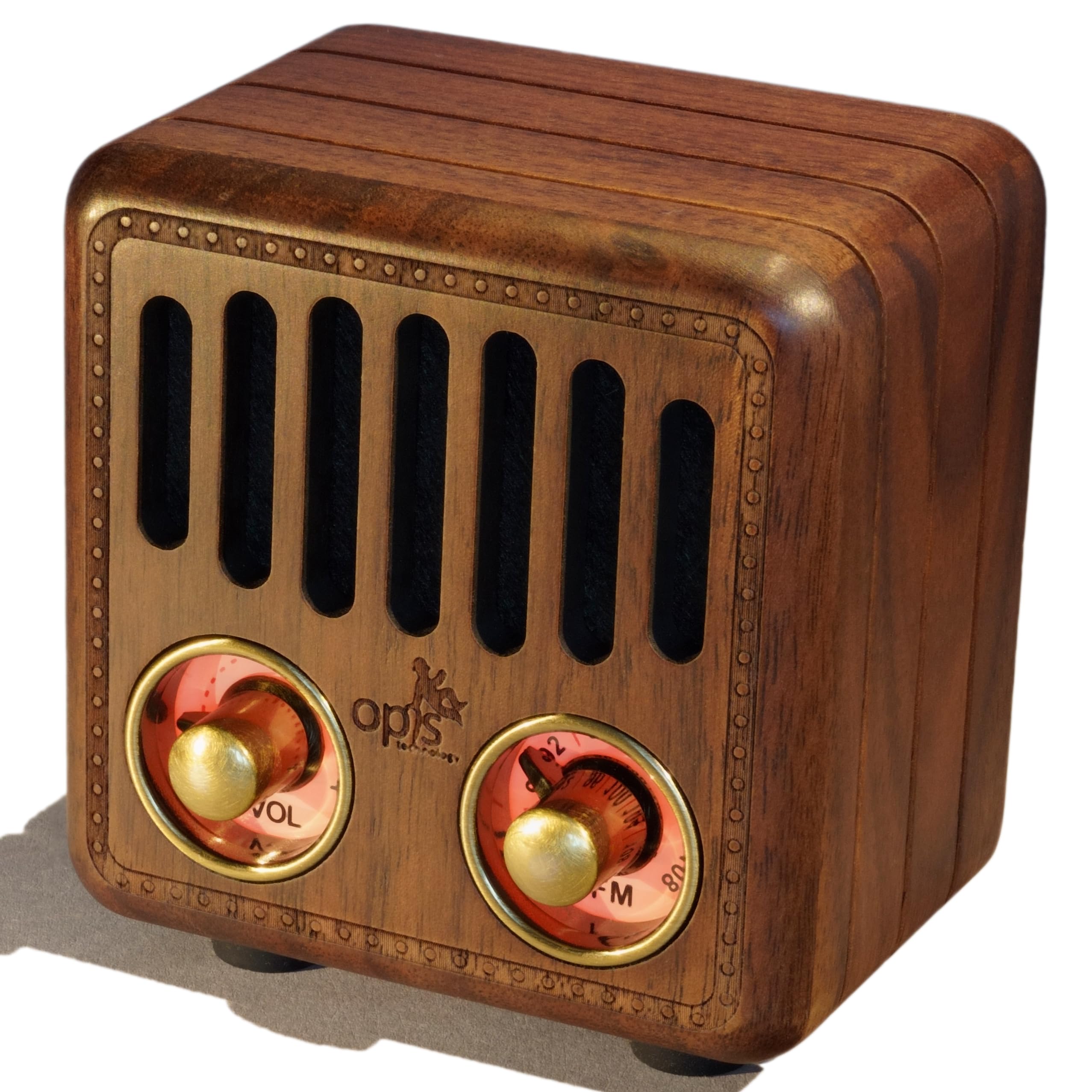 Opis Radio 2 – Small Wooden Retro Bluetooth Speaker and VHF Radio (Walnut)