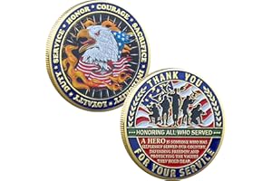 YAKIN SHOP Thank You for Your Service Military Appreciation Challenge Coin Honoring All Who Served