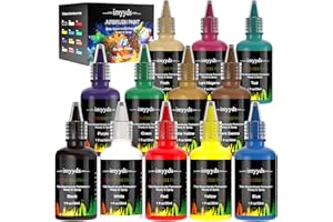 imyyds Airbrush Paint, 12 Color Acrylic Airbrush Paint Set, Water Based Read-to-Spray Air Brush Painting Set, Airbrush Spray Paint Kit for Papers, Canvas, Wood, Model