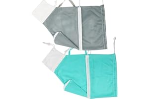 BOUTICOL 2 Pieces Cat Bathing Bag Cat Shower Net Bag, Anti-Bite Anti-Scratch Adjustable Breathable Mesh Grooming Carrier Bag for Pets, Bathing, Nail Trimming, Feeding Medicine, Ear Clean (Gray-Blue)
