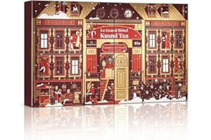 Kusmi Tea Grand Hotel - Organic Advent Calendar - Contains 20 Tea Bags, Two Miniature Tins of Loose Tea, Tea Infuser & Teaspoon
