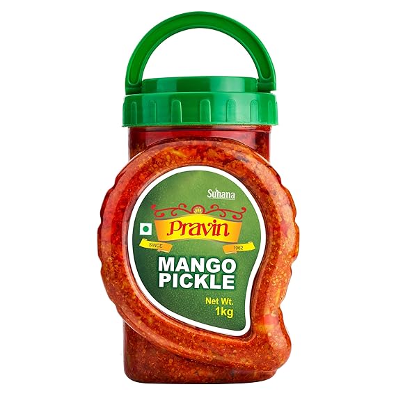 Pravin Pickles Mango Pickle 1kg Jar (Mango Shape)