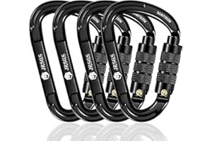 JRSGS Locking Carabiner Clips with Lock Mark Rock Climbing Carabiner Heavy Duty Carabiners Equipment Large Size Carabiner for Climbing, Rappelling,Hunting, Aerial Work