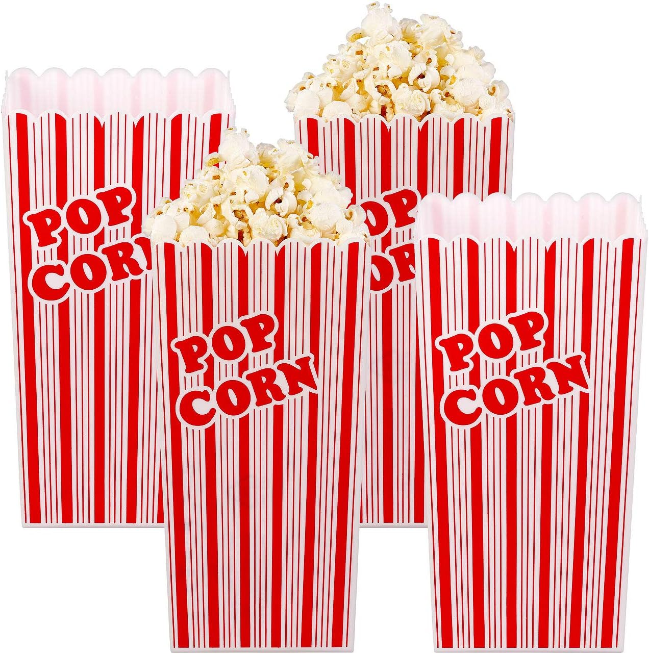 Infactory Popcorn Becher 4er Set Wiederverwendbare Popcorn Boxen 2 Liter Rot Weiss Gestreift Popcorn Becher Kunststoff Amazon De Spielzeug