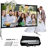 Elite Screens Yard Master 2, 135-inch Outdoor Portable Fast Folding Projector Screen w/ Stand 16:9, 8K 4K Ultra HD 3D Movie Theater Cinema REAR Projection (OMS135HR3) US Based Company 2-YEAR WARRANTY