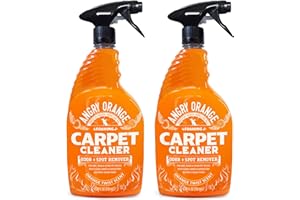 ANGRY ORANGE Carpet & Upholstery Cleaner, 24oz of Foaming Solution Effective on a Variety of Stains Leaving Behind a Pleasant Citrusy Scent (2 Pack)