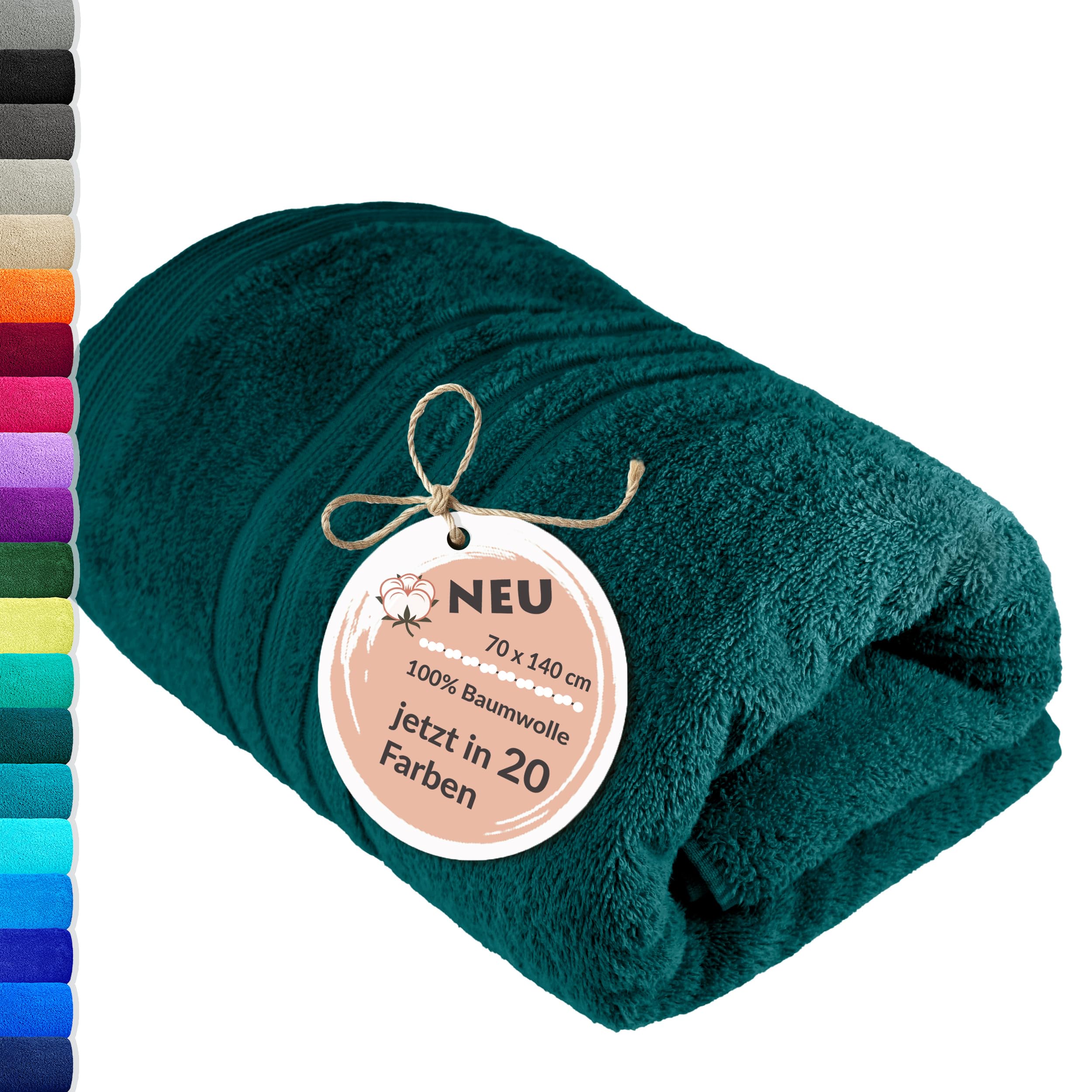 Lashuma Bath Towel, Cotton, Opal Green, Duschtuch I 1 Stück I 70x140 cm