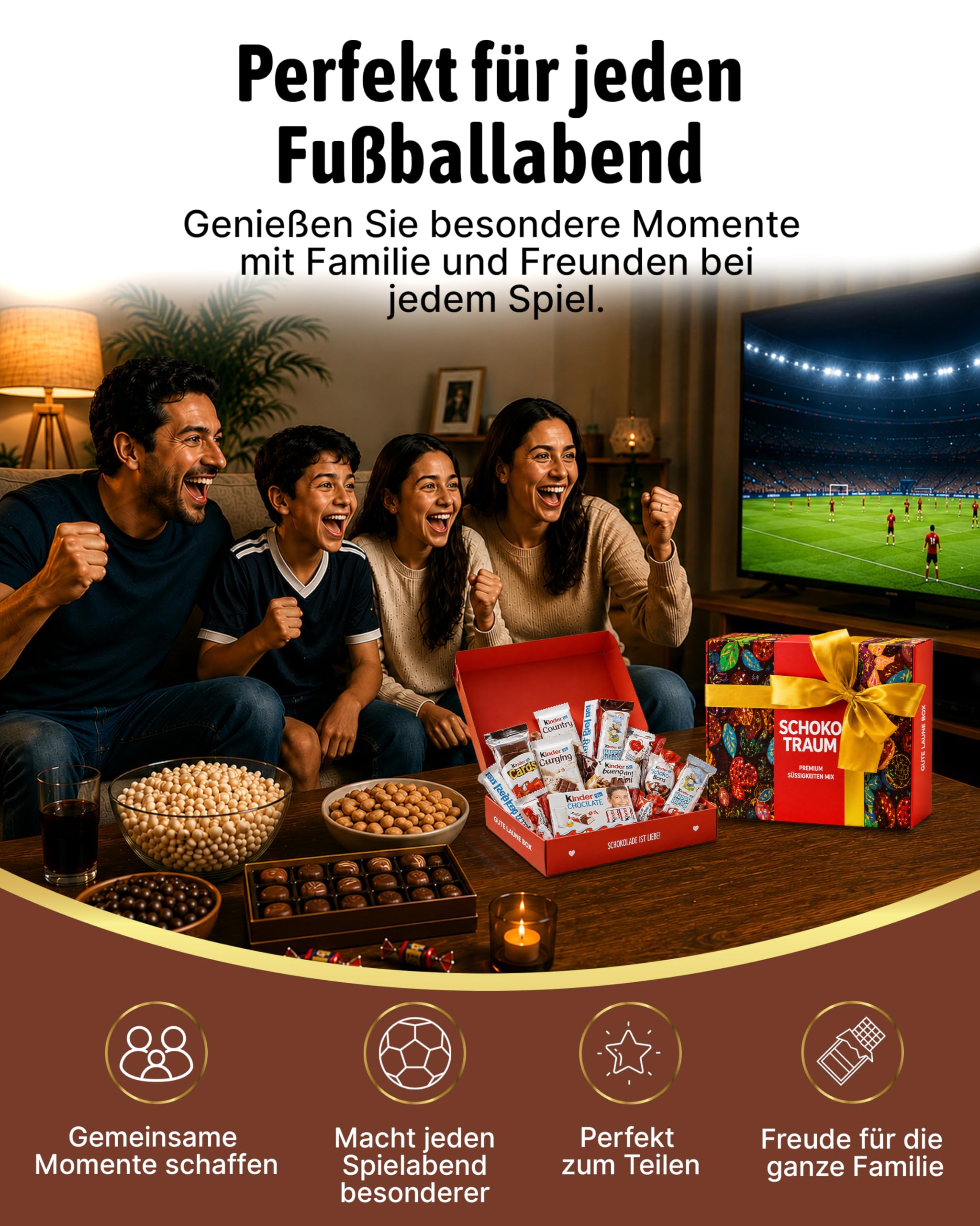 Süßigkeiten Box mit Kinderschokolade - "Schokotraum" von Candy Circle, Wunderschöne Süssigkeiten Box mit Bueno, Kinder Schokolade und Kinder Country, als Geschenk oder Naschbox 2