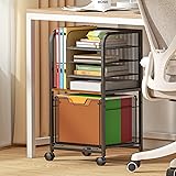 5-Tier Rolling File Cart Under Desk with