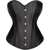 WERFORU Women Corset Tops Going Out Sexy Boned Bustier Corset Lace-up Tied Overbust Bustiers for Date Party