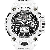 KXAITO Men's Watches Sports Outdoor Waterproof Military Wrist Watch Date Multi Function Tactics LED Alarm Stopwatch