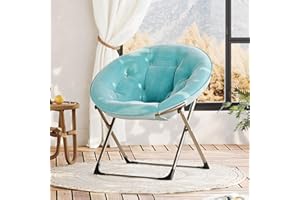Saucer Chair, Faux Fur Circle Chair, 33" Large Round Saucer Chair for Adults Teens Kids, Foldable Comfy Papasan Chair for Bed