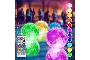 TIALLY Full Moon Floating Pool Lights Solar Powered - 16 inch Inflatable Led Balls for Swimming Pools, Ponds, Patio, Wedding, Pool Party - Outdoor Pool Decor (4 Pack)