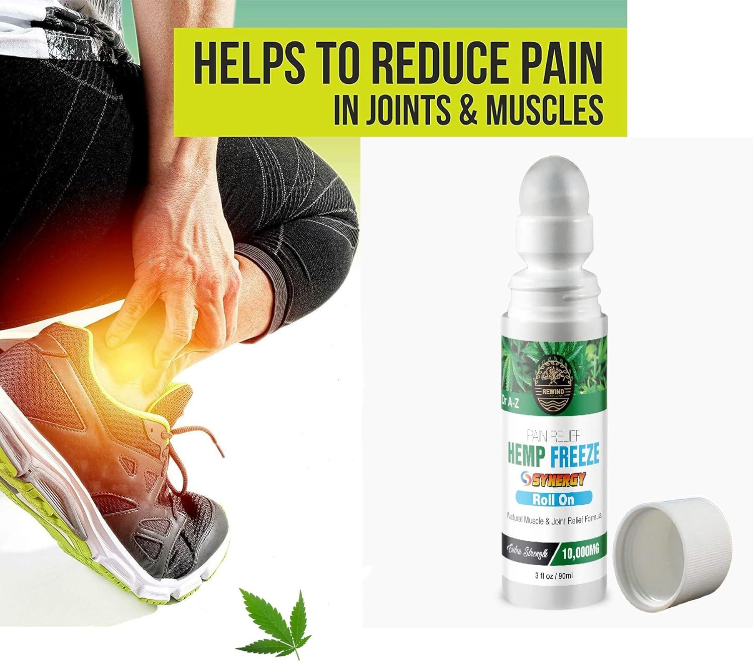 Natural Hemp Extract Roll On Cooling Freeze Effect, Turmeric, Ginger, Arnica, Emu Oil for A Fast & Lasting Pain Relief for Arthritis, Sore Joint, Backaches Sprains, Joint & Back Pain Stop Pain: Health & Personal Care