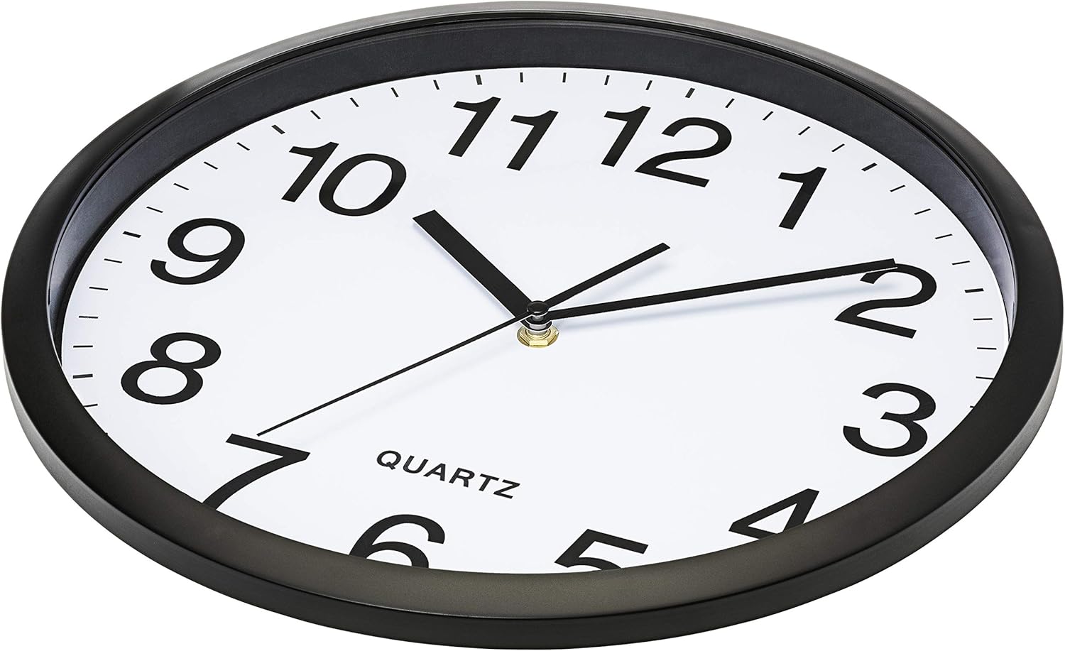 Bernhard Products Black Wall Clock Silent Non Ticking 10 Inch Quality Quartz Battery Operated Round Easy to Read Home/Office/Classroom/School Clock: Home & Kitchen