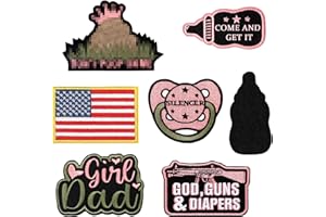 Maiteenly 6 Pcs Daddy Tactical Patches Hook and Loop Patch for Dad Tactical Patches Include Pacifier, Bottle, and Flag for Hats Coats Diaper Bags Father's Day Gift(Girl Daddy,Pink)