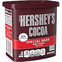 HERSHEY'S 100% Cacao SPECIAL DARK Chocolate Cocoa, Easter Baking Supplies, 8 oz Can (6 Count)