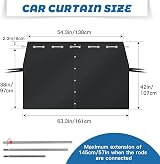 ZATOOTO Campervan Car Divider Privacy Curtains 107x161cm Blackout Oxford view 4