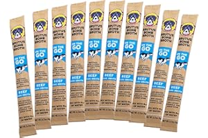 Brutus Bone Broth for Dogs - Bone Broth Powder with Chondroitin Glucosamine & Turmeric - Human Grade Dog Sauce Food Toppers for Dry Food & Picky Eaters - 10 Stick (Beef)