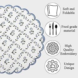 Ridhi Powder Blue Bo-ho Round Place Mat Double