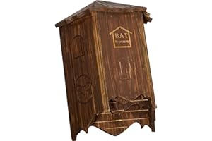 MIXUMON Bat Houses for Outdoors - 3 Chambers Bat House (100 Bats) - Perfectly Box Designed for Bats, Easy to Install (Style 4 - Rustic)