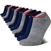 Tommy Hilfiger Mens No Show Socks - 12 Pack Performance Stretch Athletic Invisible Tab Liner Low Cut Socks for Men