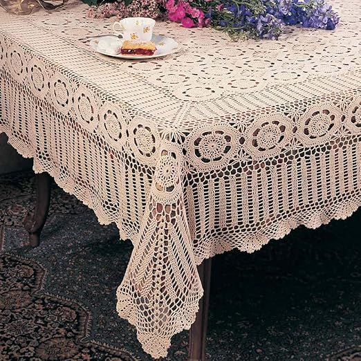 Handmade Crochet Lace Tablecloth. 100 