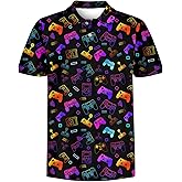 RAISEVERN Boys Polo Shirt Hawaiian Golf Collared Performance Tops Kids Short Sleeve 5-14 Years