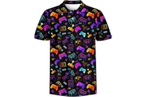 RAISEVERN Boys Polo Shirt Hawaiian Golf Collared Performance Tops Kids Short Sleeve 5-14 Years