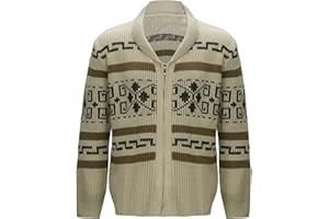 CLEDARM Men The Dude Sweater Costume Adults Shawl Collar Zip Up Knit Cardigan Sweater Halloween Cosplay Outerwear