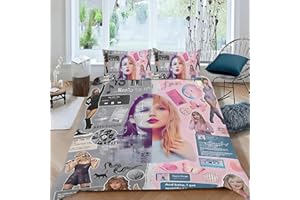 NOXOZOQM 3 Pcs Music Merch Bedding Set with 1 Quilt Cover 2 Pillowcases Famous Singer Themed Duvet Cover Set,Suitable gifts for fans, such as your friends, family, lovers, children (Singer 3, Twin (69"x86"))