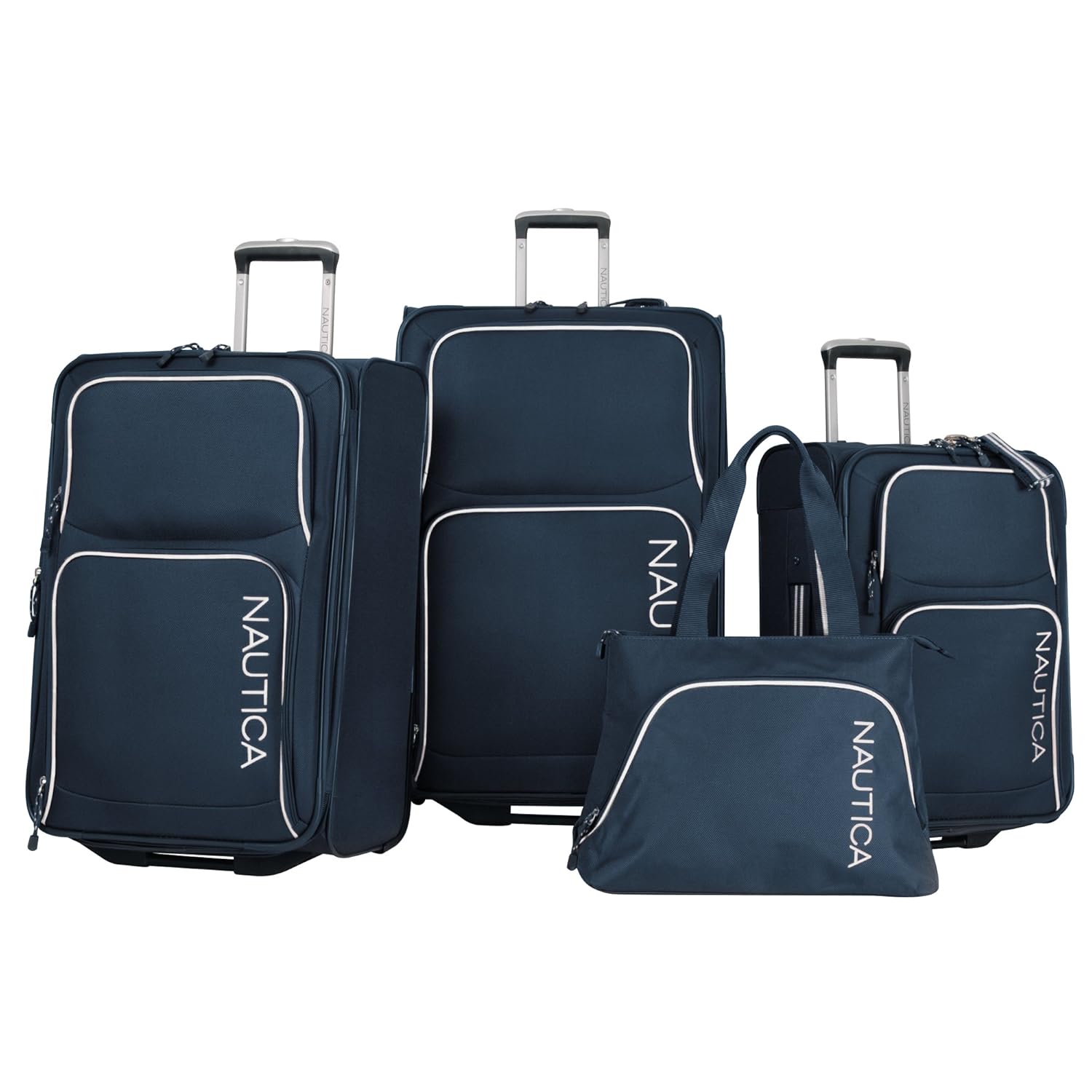 Buy Nautica Luggage Catamaran 2 Four Piece Smooth Set, Navy/White, One