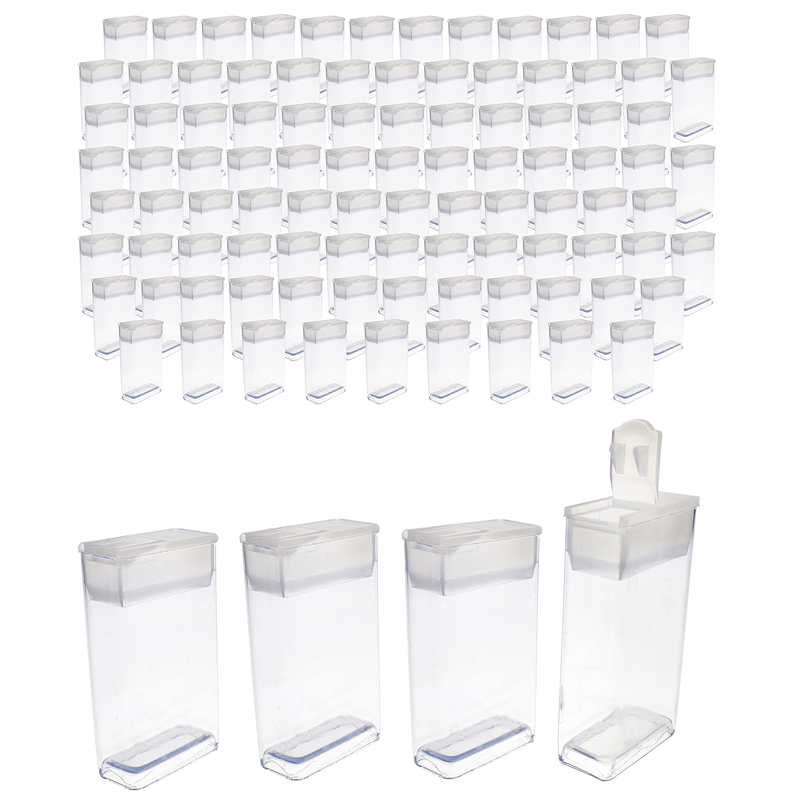 The Beadsmith Clear Plastic Boxes - Rectangle with a Flip Top Cap - 7/16” x 1” x 1-7/8” - Use for Beads, Bath Salts, Wedding & Party Favors, Home or Office Storage - Bag of 100
