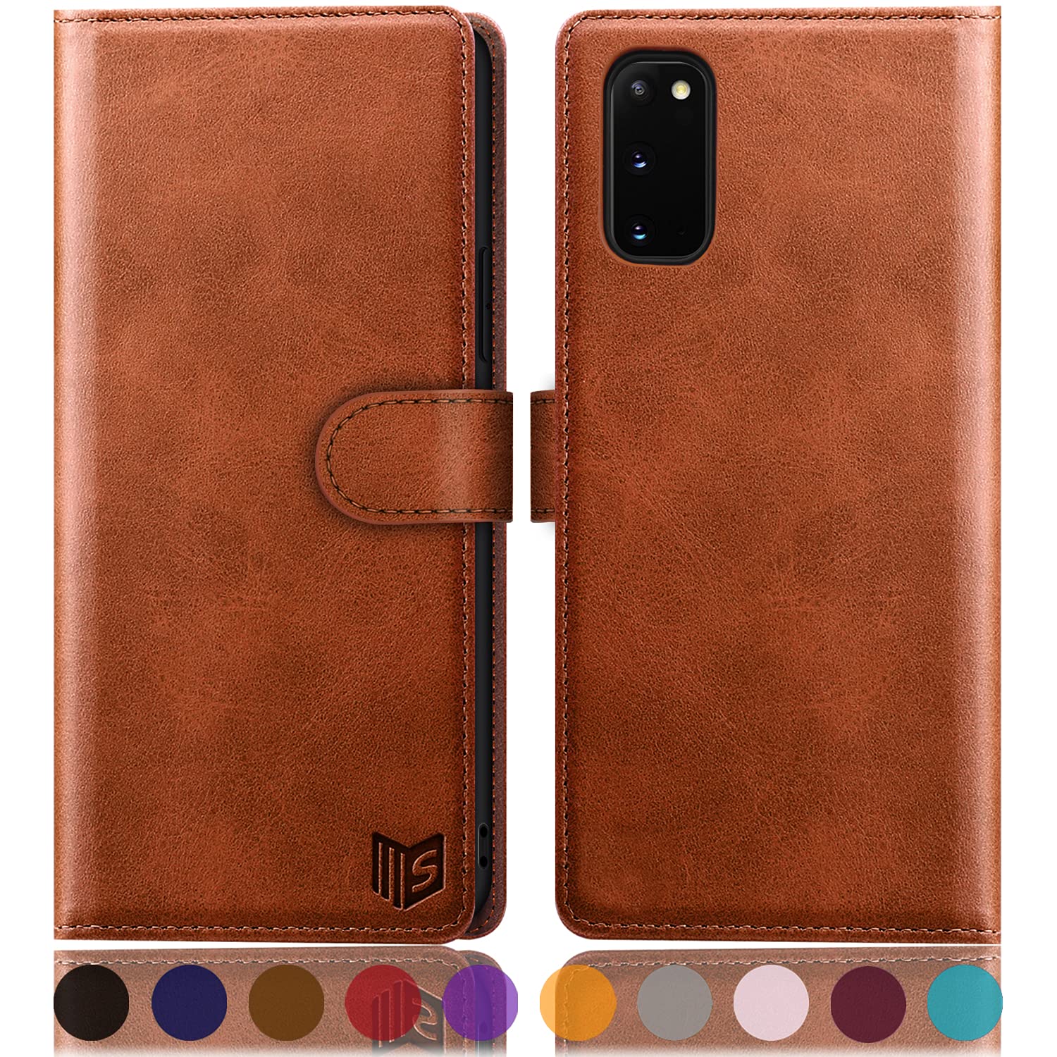 Photo 1 of SUANPOT for Samsung Galaxy S20 6.2"(Non S20+/S20 Ultra) with RFID Blocking Leather Wallet case Credit Card Holder Flip Folio Book Phone case Shockproof Cover Women Men for Samsung S20 case Wallet