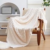 EXQ Home Turtle Shell Throw Blanket Beige for Couch Gentle Soft Fleece | 3D Jacquard Texture 50"x60", Ultra-Soft Lightweight Flannel, Versatile Home Decor, All-Season Warmth, Thoughtful Gift Choice