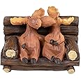 Slifka Sales Company Kissing Moose On Bench 5 x 3 x 3 Inch Resin Crafted Tabletop Figurine